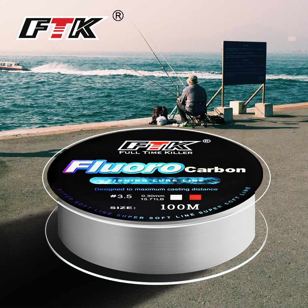 Fluorocarbon Line - 100M Fluorocarbon Coating Vislijn 4.13LB-34.32LB Koolstofvezel